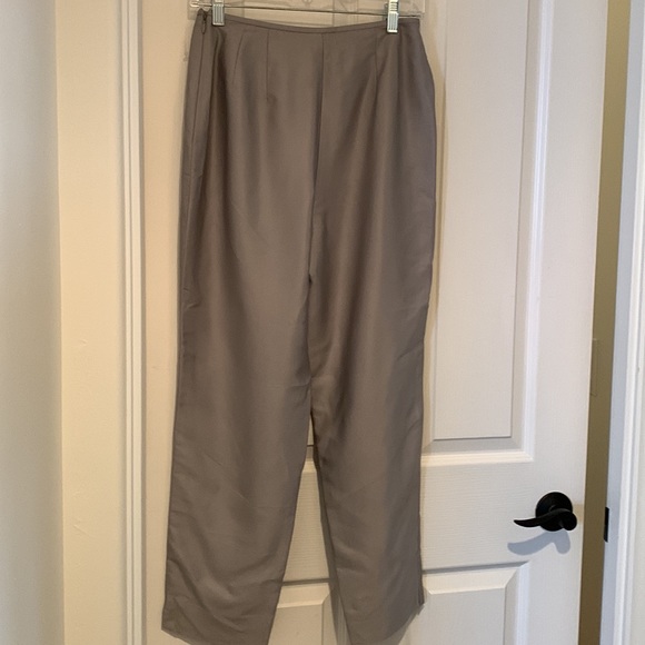 INC NEW pure silk silver evening pants 6 women - Picture 5 of 8